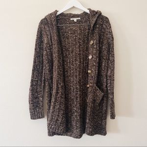 Vintage Carolyn Taylor Knit Hooded Open Front Cardigan